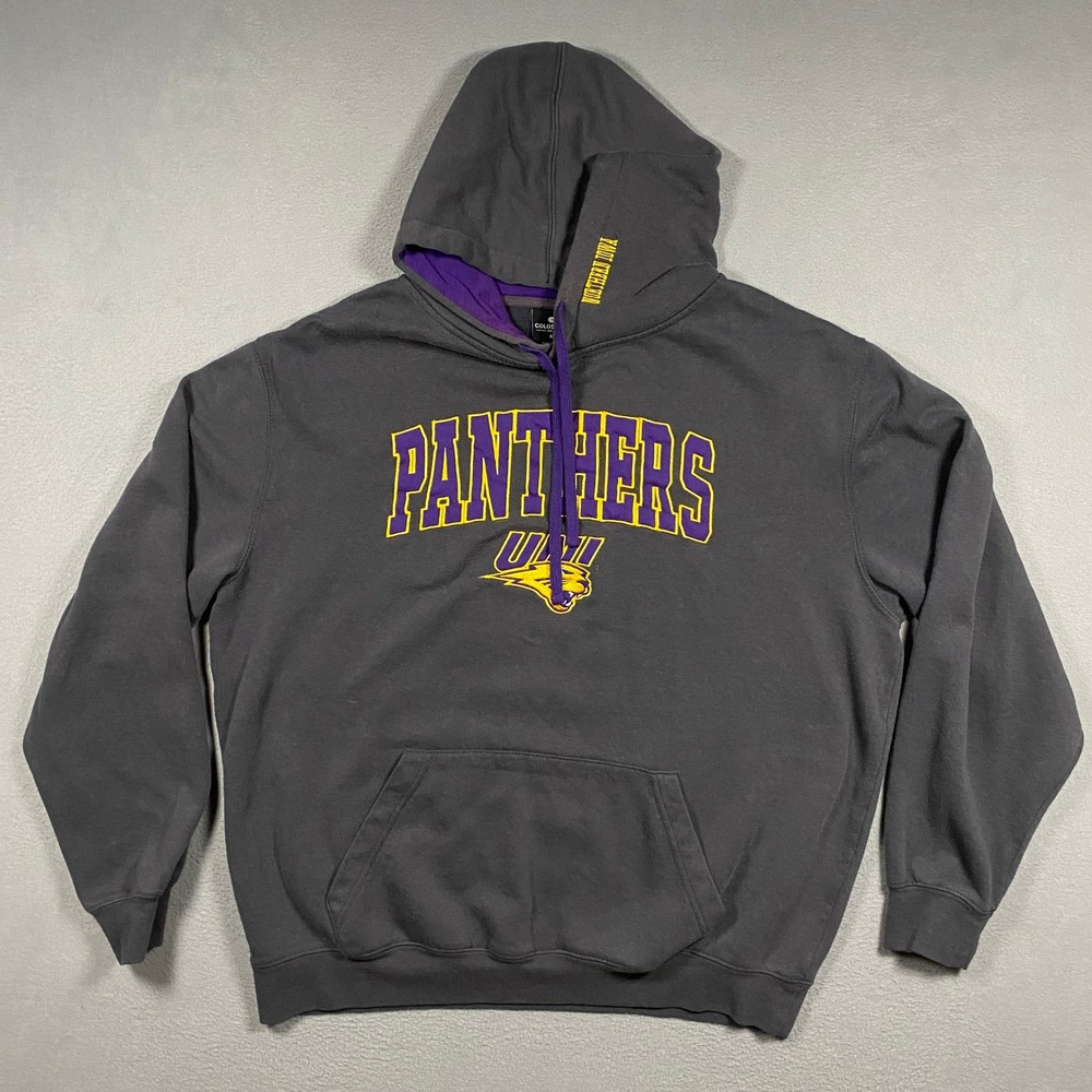 Colosseum UNI Northern Iowa Panthers Hoodie Mens XL Gray Purple Graphic Pullover